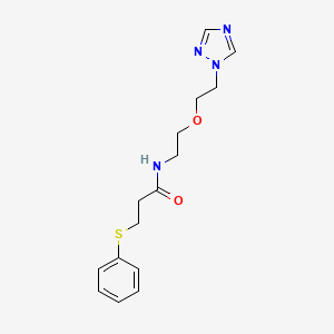 3-(phenylsulfanyl)-N-{2-[2-(1H-1,2,4-triazol-1-yl)ethoxy]ethyl}propanamide