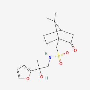 molecular formula C17H25NO5S B2705910 1-{7,7-dimethyl-2-oxobicyclo[2.2.1]heptan-1-yl}-N-[2-(furan-2-yl)-2-hydroxypropyl]methanesulfonamide CAS No. 1795420-54-0