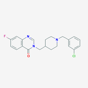 molecular formula C21H21ClFN3O B2705919 3-({1-[(3-Chlorophenyl)methyl]piperidin-4-yl}methyl)-7-fluoro-3,4-dihydroquinazolin-4-one CAS No. 2415525-65-2