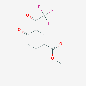 molecular formula C11H13F3O4 B2705942 Ethyl 4-oxo-3-(trifluoroacetyl)cyclohexane-1-carboxylate CAS No. 1394042-16-0
