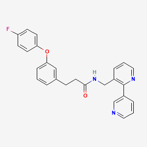 molecular formula C26H22FN3O2 B2706010 N-({[2,3'-bipyridine]-3-yl}methyl)-3-[3-(4-fluorophenoxy)phenyl]propanamide CAS No. 1904179-97-0
