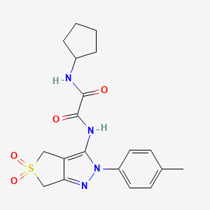 molecular formula C19H22N4O4S B2706046 N'-cyclopentyl-N-[2-(4-methylphenyl)-5,5-dioxo-2H,4H,6H-5lambda6-thieno[3,4-c]pyrazol-3-yl]ethanediamide CAS No. 899750-93-7
