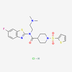 N-(2-(dimethylamino)ethyl)-N-(6-fluorobenzo[d]thiazol-2-yl)-1-(thiophen-2-ylsulfonyl)piperidine-4-carboxamide hydrochloride