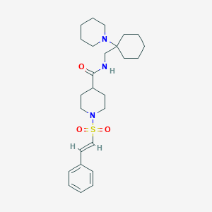 1-[(E)-2-phenylethenyl]sulfonyl-N-[(1-piperidin-1-ylcyclohexyl)methyl]piperidine-4-carboxamide