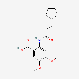 2-(3-Cyclopentylpropanamido)-4,5-dimethoxybenzoic acid