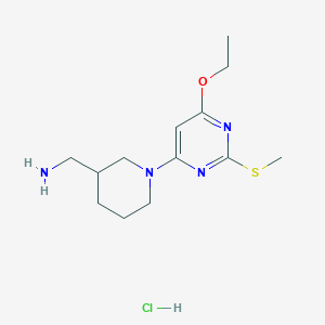 (1-(6-Ethoxy-2-(methylthio)pyrimidin-4-yl)piperidin-3-yl)methanamine hydrochloride