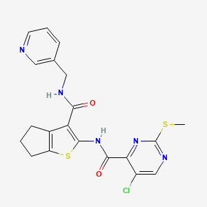 5-chloro-2-methylsulfanyl-N-[3-(pyridin-3-ylmethylcarbamoyl)-5,6-dihydro-4H-cyclopenta[b]thiophen-2-yl]pyrimidine-4-carboxamide