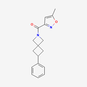 molecular formula C17H18N2O2 B2706099 2-(5-Methyl-1,2-oxazole-3-carbonyl)-6-phenyl-2-azaspiro[3.3]heptane CAS No. 2379995-58-9