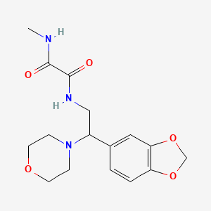 molecular formula C16H21N3O5 B2706106 N1-(2-(benzo[d][1,3]dioxol-5-yl)-2-morpholinoethyl)-N2-methyloxalamide CAS No. 896333-81-6
