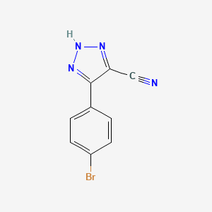 molecular formula C9H5BrN4 B2706107 4-(4-Bromophenyl)-1H-1,2,3-triazole-5-carbonitrile CAS No. 1119392-12-9; 21537-95-1