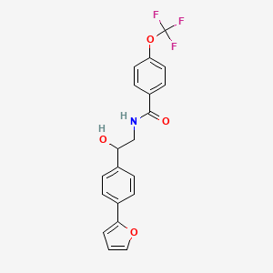molecular formula C20H16F3NO4 B2706113 N-{2-[4-(furan-2-yl)phenyl]-2-hydroxyethyl}-4-(trifluoromethoxy)benzamide CAS No. 2097884-12-1