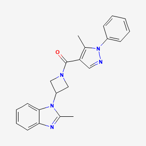 [3-(2-Methylbenzimidazol-1-yl)azetidin-1-yl]-(5-methyl-1-phenylpyrazol-4-yl)methanone