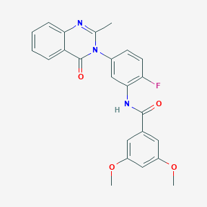 N-(2-fluoro-5-(2-methyl-4-oxoquinazolin-3(4H)-yl)phenyl)-3,5-dimethoxybenzamide