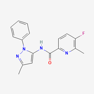 5-Fluoro-6-methyl-N-(5-methyl-2-phenylpyrazol-3-yl)pyridine-2-carboxamide