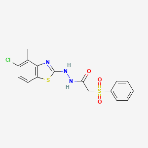 2-(benzenesulfonyl)-N'-(5-chloro-4-methyl-1,3-benzothiazol-2-yl)acetohydrazide