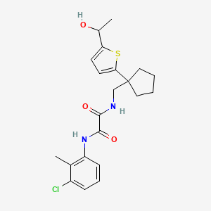 N1-(3-chloro-2-methylphenyl)-N2-((1-(5-(1-hydroxyethyl)thiophen-2-yl)cyclopentyl)methyl)oxalamide
