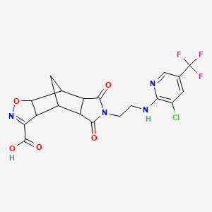 10-(2-{[3-Chloro-5-(trifluoromethyl)-2-pyridinyl]amino}ethyl)-9,11-dioxo-3-oxa-4,10-diazatetracyclo[5.5.1.0~2,6~.0~8,12~]tridec-4-ene-5-carboxylic acid