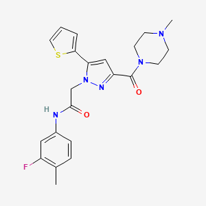N-(3-fluoro-4-methylphenyl)-2-(3-(4-methylpiperazine-1-carbonyl)-5-(thiophen-2-yl)-1H-pyrazol-1-yl)acetamide