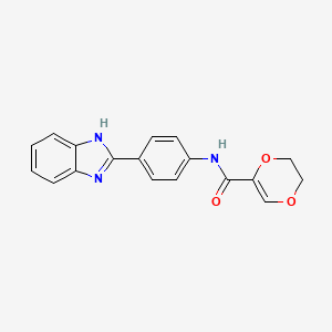 N-(4-(1H-benzo[d]imidazol-2-yl)phenyl)-5,6-dihydro-1,4-dioxine-2-carboxamide