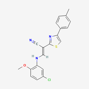 (E)-3-((5-chloro-2-methoxyphenyl)amino)-2-(4-(p-tolyl)thiazol-2-yl)acrylonitrile