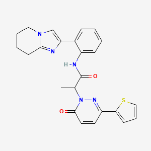2-(6-oxo-3-(thiophen-2-yl)pyridazin-1(6H)-yl)-N-(2-(5,6,7,8-tetrahydroimidazo[1,2-a]pyridin-2-yl)phenyl)propanamide