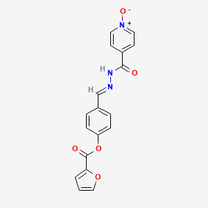 (E)-4-(2-(4-((furan-2-carbonyl)oxy)benzylidene)hydrazinecarbonyl)pyridine 1-oxide