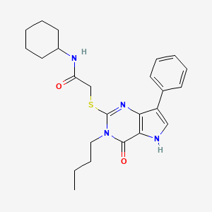 2-((3-butyl-4-oxo-7-phenyl-4,5-dihydro-3H-pyrrolo[3,2-d]pyrimidin-2-yl)thio)-N-cyclohexylacetamide