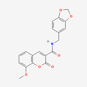 N-(1,3-benzodioxol-5-ylmethyl)-8-methoxy-2-oxochromene-3-carboxamide