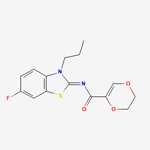 (Z)-N-(6-fluoro-3-propylbenzo[d]thiazol-2(3H)-ylidene)-5,6-dihydro-1,4-dioxine-2-carboxamide
