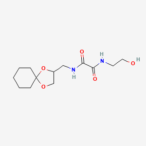 molecular formula C13H22N2O5 B2706189 N1-(1,4-dioxaspiro[4.5]decan-2-ylmethyl)-N2-(2-hydroxyethyl)oxalamide CAS No. 941959-28-0