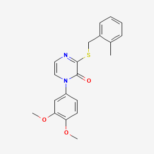 1-(3,4-dimethoxyphenyl)-3-((2-methylbenzyl)thio)pyrazin-2(1H)-one