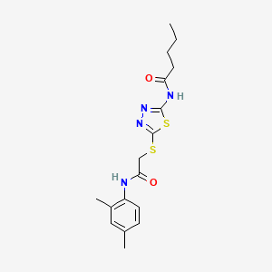 N-[5-[2-(2,4-dimethylanilino)-2-oxoethyl]sulfanyl-1,3,4-thiadiazol-2-yl]pentanamide