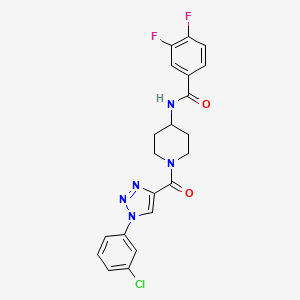 N-(1-(1-(3-chlorophenyl)-1H-1,2,3-triazole-4-carbonyl)piperidin-4-yl)-3,4-difluorobenzamide