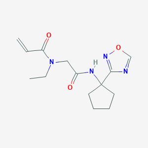 molecular formula C14H20N4O3 B2706205 N-Ethyl-N-[2-[[1-(1,2,4-oxadiazol-3-yl)cyclopentyl]amino]-2-oxoethyl]prop-2-enamide CAS No. 2361728-65-4