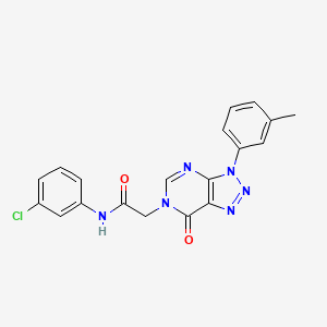 molecular formula C19H15ClN6O2 B2706225 N-(3-chlorophenyl)-2-[3-(3-methylphenyl)-7-oxo-3H,6H,7H-[1,2,3]triazolo[4,5-d]pyrimidin-6-yl]acetamide CAS No. 888420-26-6