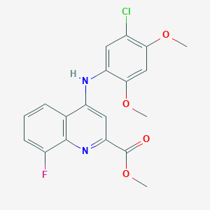 molecular formula C19H16ClFN2O4 B2706234 Methyl 4-[(5-chloro-2,4-dimethoxyphenyl)amino]-8-fluoroquinoline-2-carboxylate CAS No. 1207041-53-9