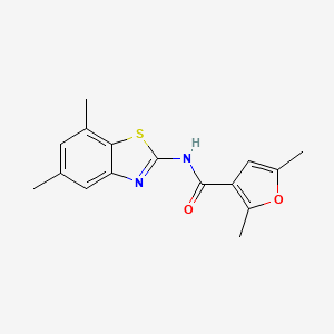 molecular formula C16H16N2O2S B2706246 N-(5,7-dimethyl-1,3-benzothiazol-2-yl)-2,5-dimethylfuran-3-carboxamide CAS No. 1172864-46-8