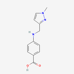 molecular formula C12H13N3O2 B2706257 4-(((1-Methyl-1H-pyrazol-3-yl)methyl)amino)benzoic acid CAS No. 1006963-69-4