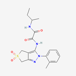 molecular formula C18H22N4O4S B2706296 N-(butan-2-yl)-N'-[2-(2-methylphenyl)-5,5-dioxo-2H,4H,6H-5lambda6-thieno[3,4-c]pyrazol-3-yl]ethanediamide CAS No. 899994-86-6