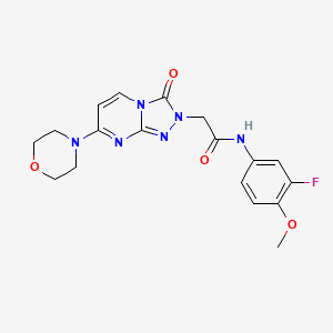 molecular formula C18H19FN6O4 B2706324 N-(3-fluoro-4-methoxyphenyl)-2-[7-(morpholin-4-yl)-3-oxo-2H,3H-[1,2,4]triazolo[4,3-a]pyrimidin-2-yl]acetamide CAS No. 1251710-90-3