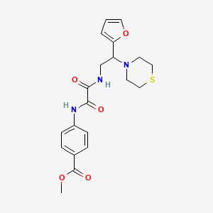 molecular formula C20H23N3O5S B2706380 methyl 4-({[2-(furan-2-yl)-2-(thiomorpholin-4-yl)ethyl]carbamoyl}formamido)benzoate CAS No. 2034573-13-0