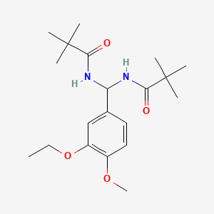 molecular formula C20H32N2O4 B2706394 N-[(2,2-dimethylpropanamido)(3-ethoxy-4-methoxyphenyl)methyl]-2,2-dimethylpropanamide CAS No. 618860-97-2