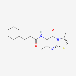 molecular formula C17H23N3O2S B2706435 3-cyclohexyl-N-(3,7-dimethyl-5-oxo-5H-thiazolo[3,2-a]pyrimidin-6-yl)propanamide CAS No. 946250-61-9