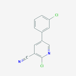 molecular formula C12H6Cl2N2 B2706448 2-Chloro-5-(3-chlorophenyl)nicotinonitrile CAS No. 338964-13-9
