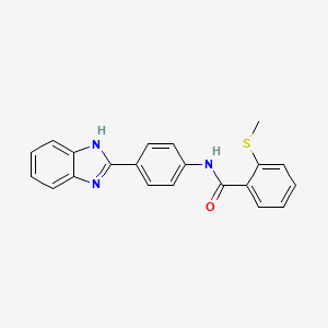 molecular formula C21H17N3OS B2706458 N-(4-(1H-benzo[d]imidazol-2-yl)phenyl)-2-(methylthio)benzamide CAS No. 896347-95-8