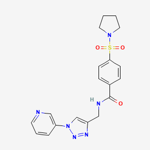 N-((1-(pyridin-3-yl)-1H-1,2,3-triazol-4-yl)methyl)-4-(pyrrolidin-1-ylsulfonyl)benzamide