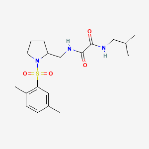 molecular formula C19H29N3O4S B2706480 N'-{[1-(2,5-dimethylbenzenesulfonyl)pyrrolidin-2-yl]methyl}-N-(2-methylpropyl)ethanediamide CAS No. 896289-81-9