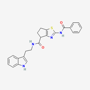 N-(2-(1H-indol-3-yl)ethyl)-2-benzamido-5,6-dihydro-4H-cyclopenta[d]thiazole-4-carboxamide