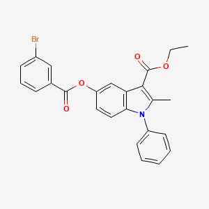 molecular formula C25H20BrNO4 B2706501 ethyl 5-((3-bromobenzoyl)oxy)-2-methyl-1-phenyl-1H-indole-3-carboxylate CAS No. 312918-10-8