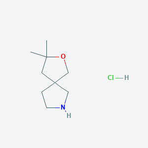 molecular formula C9H18ClNO B2706507 3,3-Dimethyl-2-oxa-7-azaspiro[4.4]nonane hydrochloride CAS No. 2344679-26-9